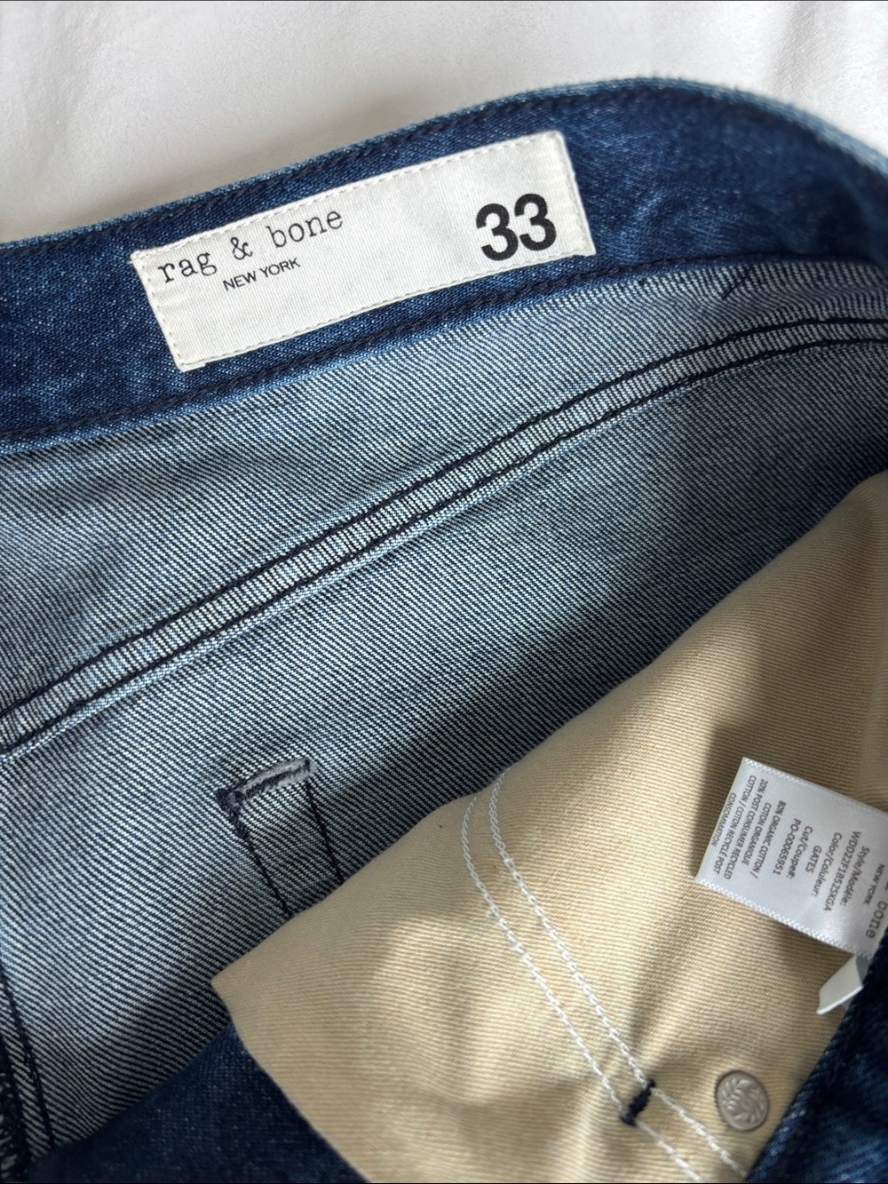 Rag & Bone Denim Midi Skirt with Frayed Hem - Blue (size 33) - Picture 2 of 6